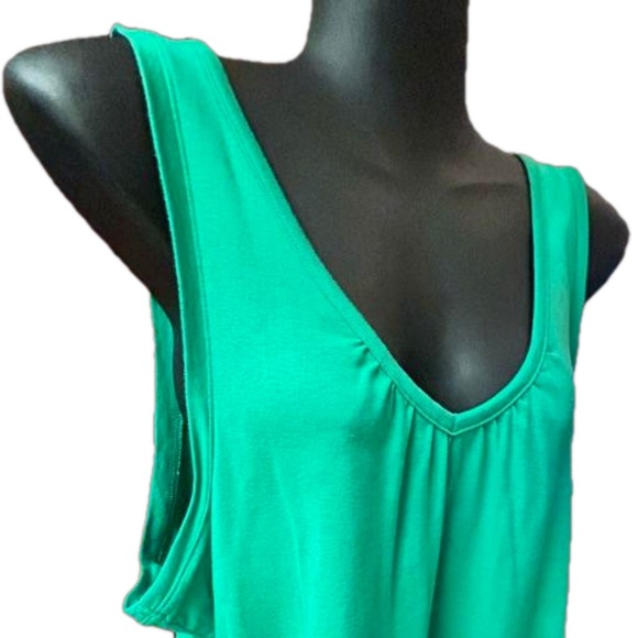 NWOT XL Merona green scoop v-neck loose relaxed fit ribbed knit tank top - Picture 7 of 13